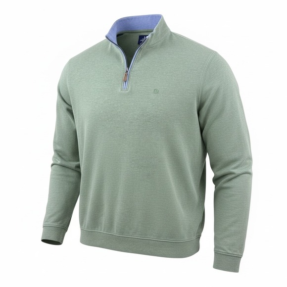johnnie-O Other - Johnnie-O 1/4 Zip Pullover Men XL Green Golf Sweater Casual Cotton Golfcore Soft